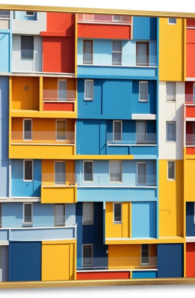 City Buildings Wall Art - Colorful Industrial City Building Wall Decor