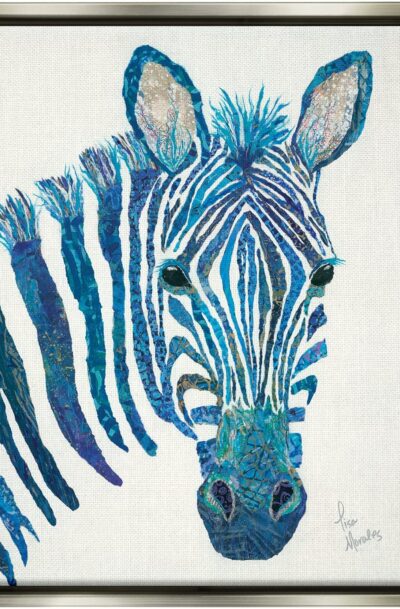 Blue Zebra Stripes - Wildlife Wall Art By Lisa Morales.
