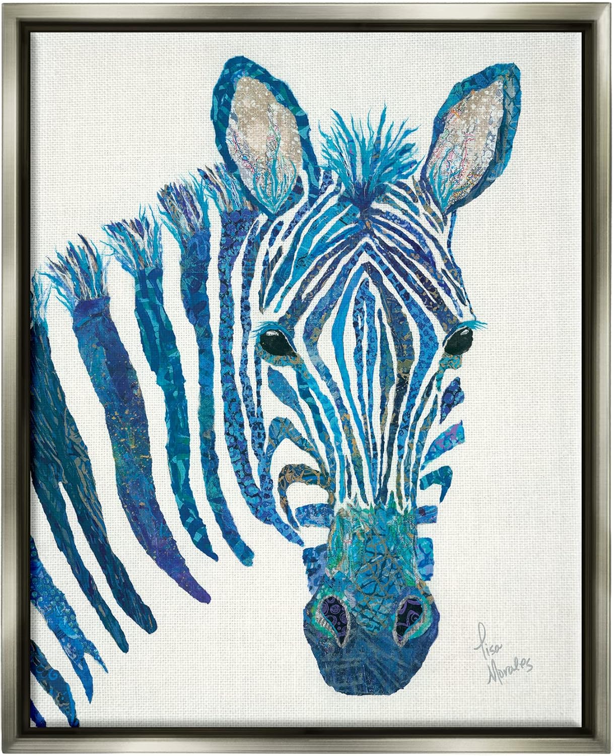 Charming Blue Zebra Stripes - Wildlife Wall Art By Lisa Morales - Home ...