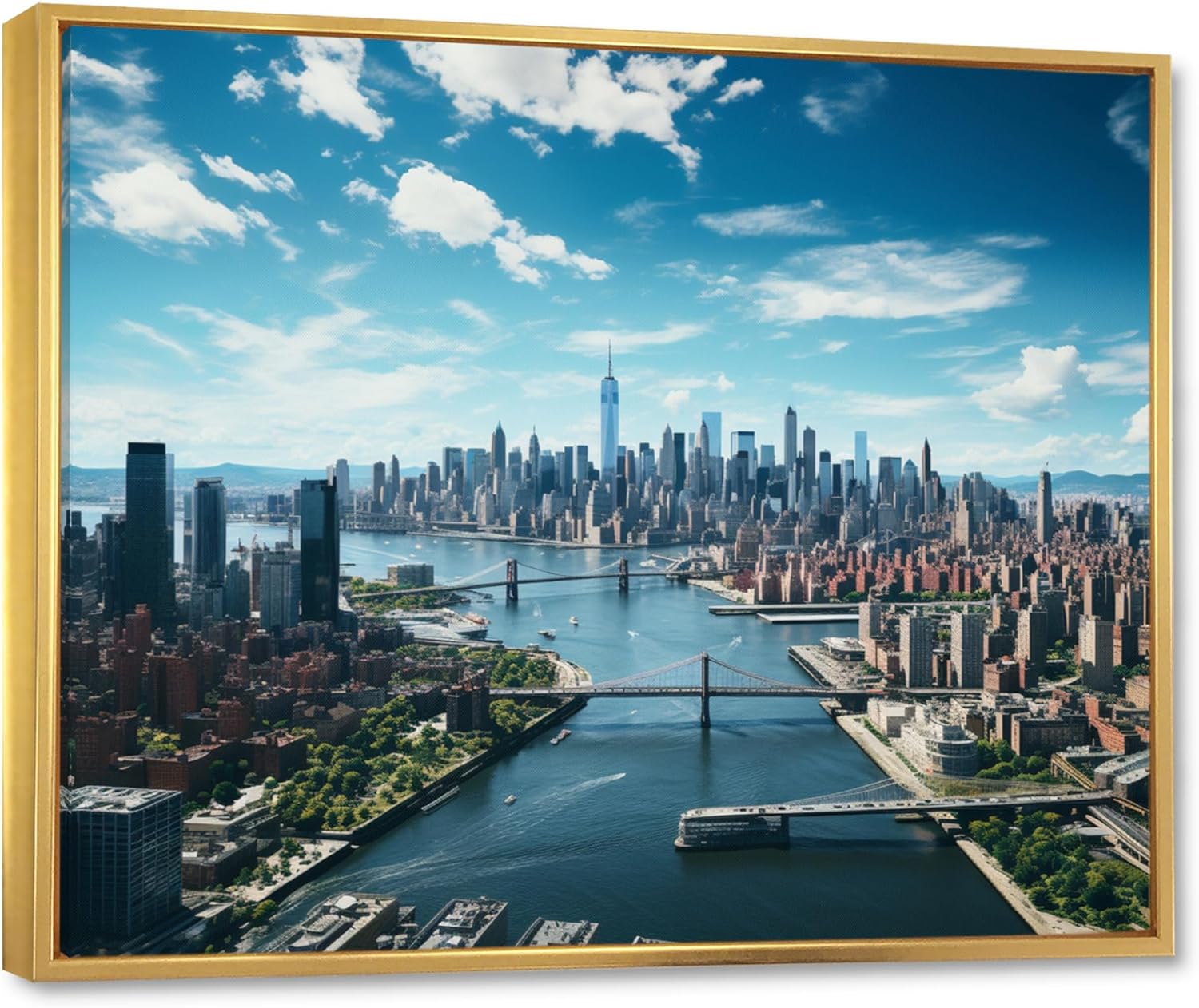 NYC Cityscape Wall Art – Dazzling Buildings City Skyline Wall Decor ...