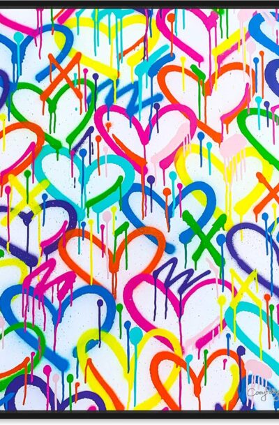 Graffiti Wall Art Rainbow Graffiti Hearts
