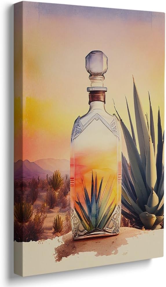 Captivating Mexican Watercolor Tijuana Tequila Wall Art