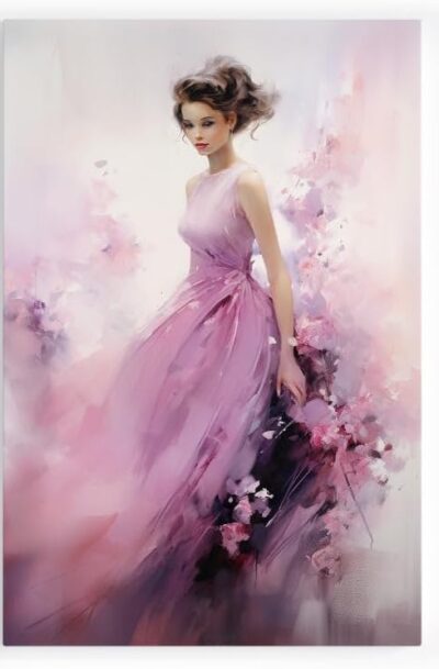 Whispers of Elegance Among Blooms: Dreamy Feminine Pink Pastel Wall Art
