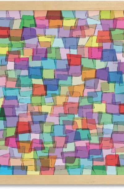 Mosaic Abstract Wall Art - Colorful Cubes Energetic Design