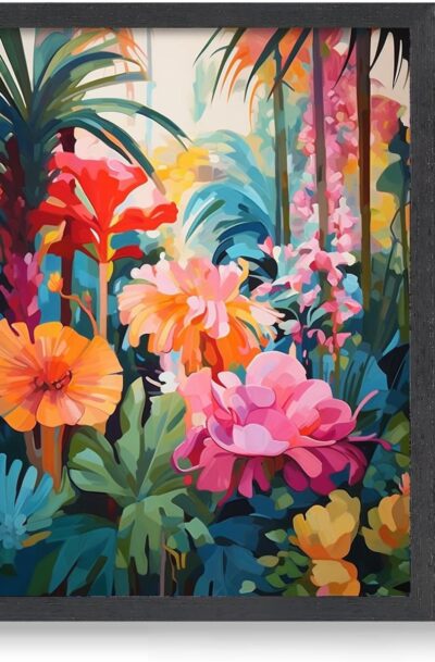 Colorful Hypnotic Monaco Exotic Garden Still Life Wall Art