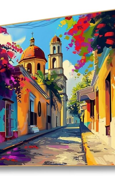 Mexican Village Painting - Colorful Mexican Wall Art