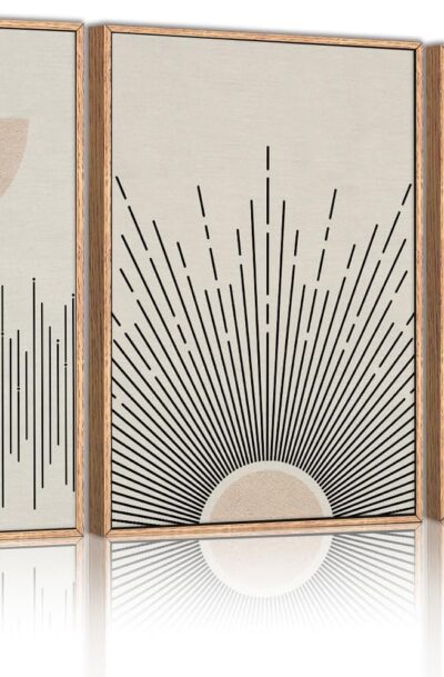 Beautiful Geometric Mid Century Bohemian Wall Art Set