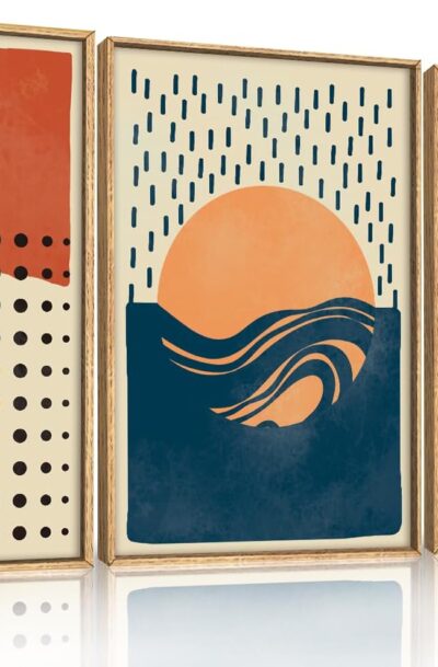 Large Boho MId Century Color Block Wall Decor