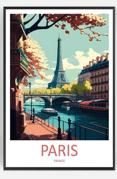 Modern Paris France Elegant Eiffel Tower Wall Art