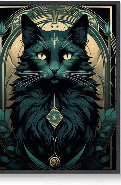 Strength Cat: Majestic Tarot Wall Art