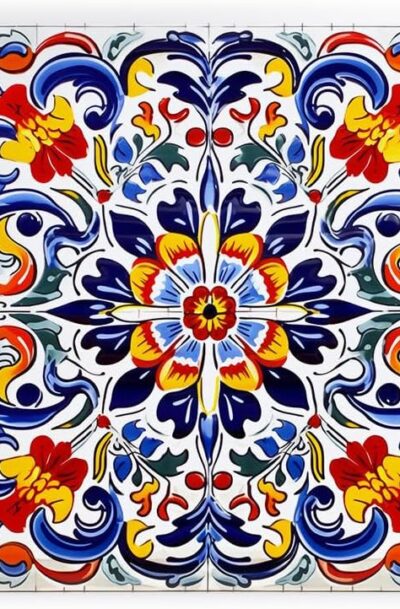 Dreamy Blooming Floral Ceramic Wall Art: A Masterpiece of Symmetry and Color