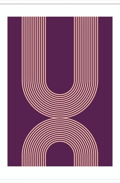 Exquisite Pink Purple Mid Century Wall Art by Incado