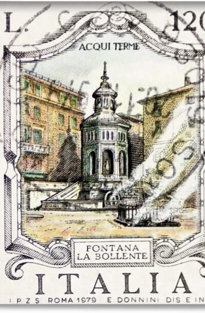 Charming Old Fashioned Italy Postage Stamp Wall Art