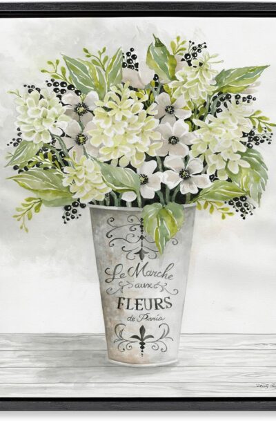 Luxurious French Floral Greenery Parisian Floral Bouquet Wall Art by Cindy Jacobs