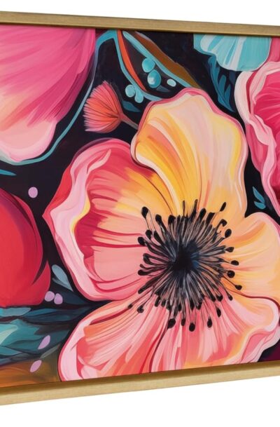 Bright yet Preppy Colorful Boho Floral Wall Art