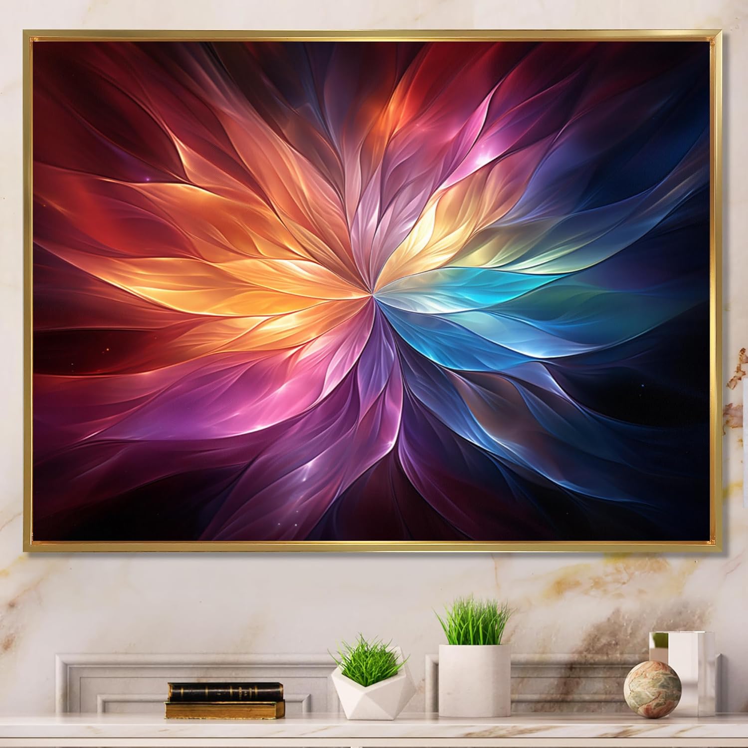 Bright Colorful Fractal Prism wall Art