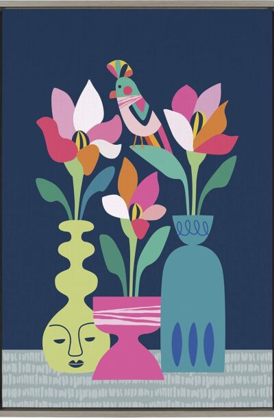Mid Century Modern Magnolias Wall Art by Rachel Lee