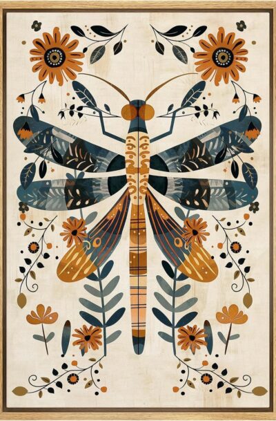 Alluring Bohemian Whimsical Dragonfly Wall Art