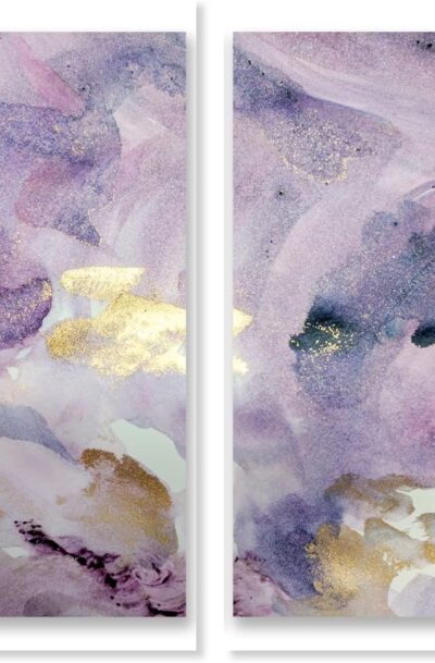 Beautiful Abstract Watercolor Lavender Amethyst Wall Art