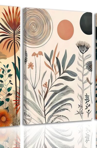 Orange Boho Burnt Orange Botanical Wall Decor