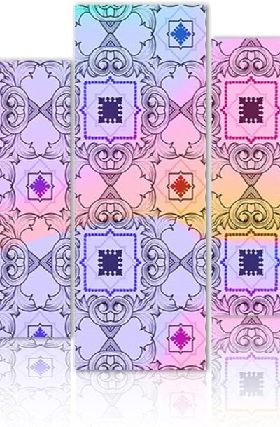 Boho Pastel Geometric Wall Art featuring Retro Gradient Lines