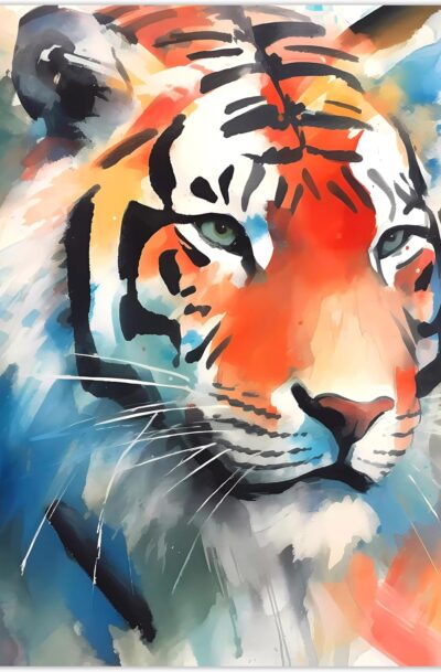 Regal Strength II Tiger Reverse Printed Tempered Glass Wall Ar