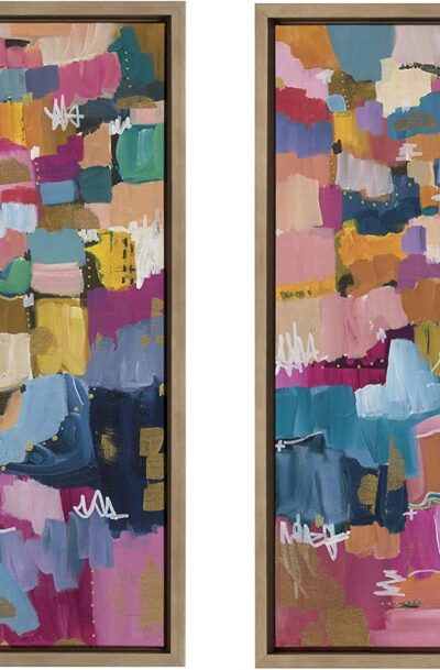 Kate and Laurel Sylvie Colorful Applause Wall Art Set by Leah Nadeau