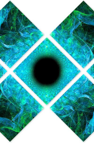 Intense Abstract Blue Energetic Vortex Wall Art