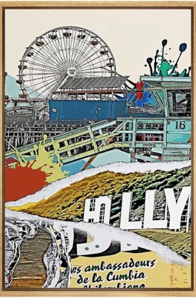 Quirky Los Angeles Hollywood Comic Book Wall Art