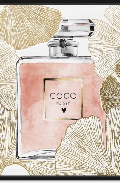 Exquisitely Beautiful Fashion and Glam Wall Art - Gold Ginkgo Perfume II