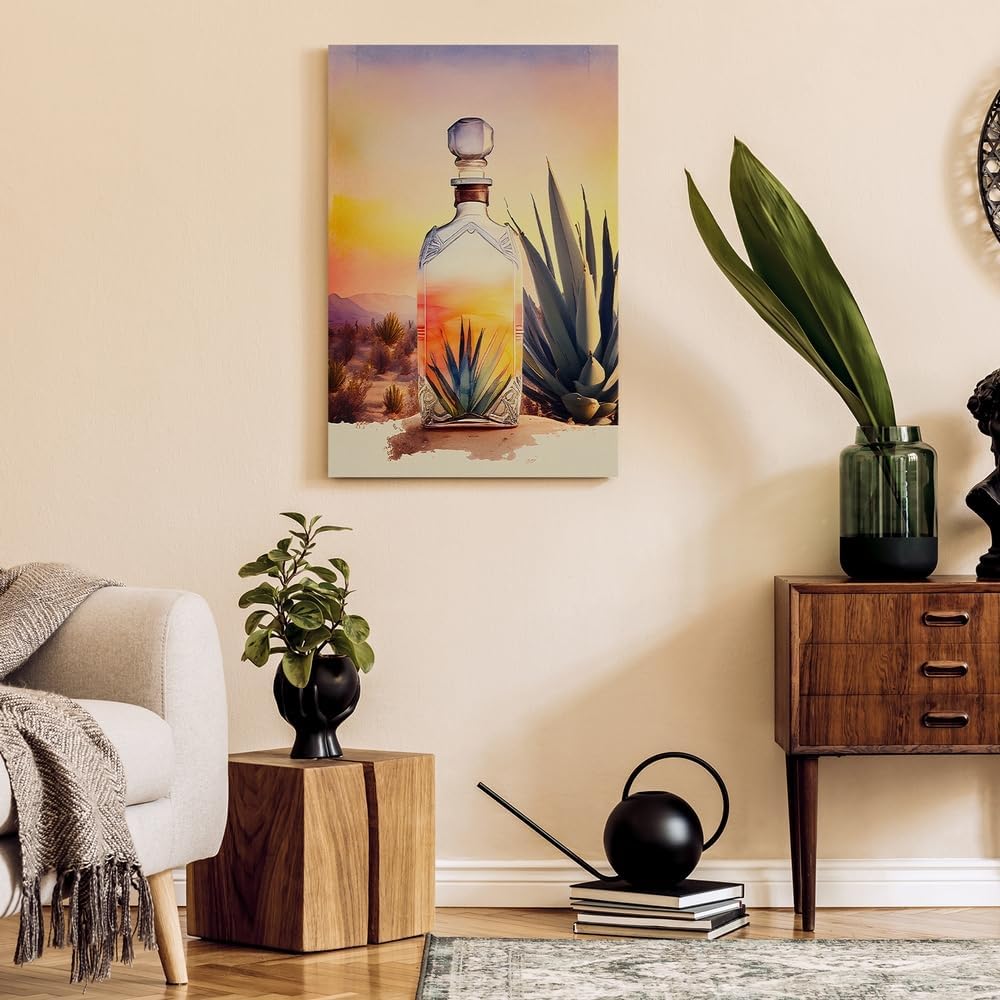 Captivating Mexican Watercolor Tijuana Tequila Wall Art