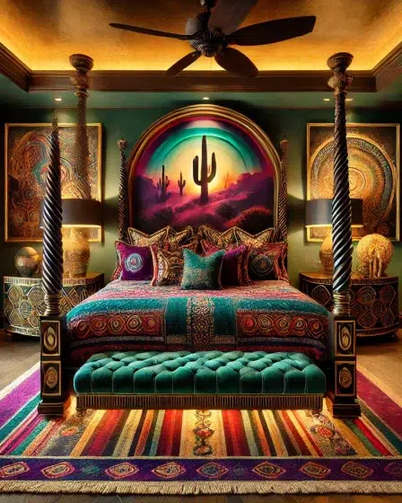 Dreamy Desert Southwest Interior Design Ideas featuring Southwestern wall art