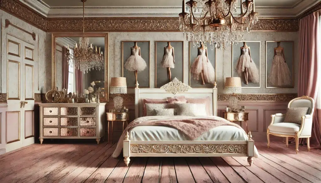 Dreamy Pink Fashion Glam Bedroom Interior Decoration Idea