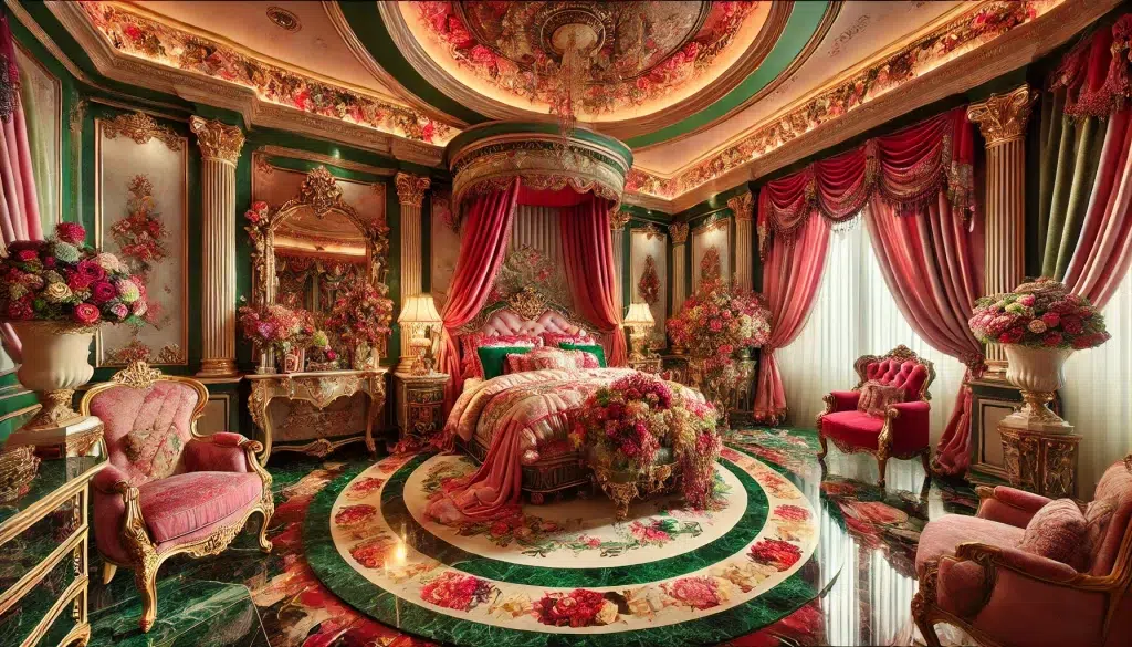 Opulent Metallic Glam Bedroom Interior Decorating Idea - Glam Interior Decor