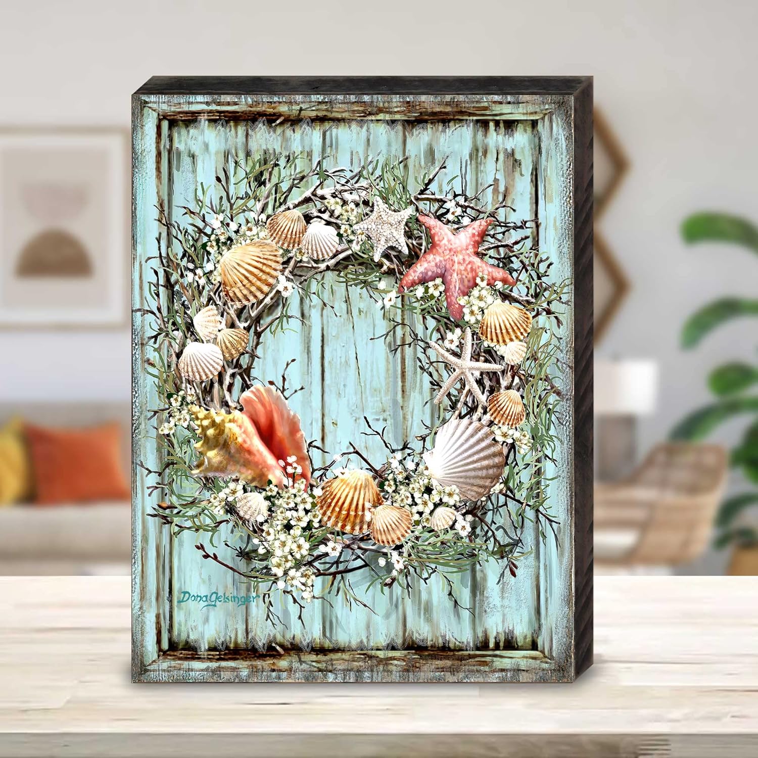 Charming Coastal Christmas Wreath Wall Art by D. Gelsinger - Image 2