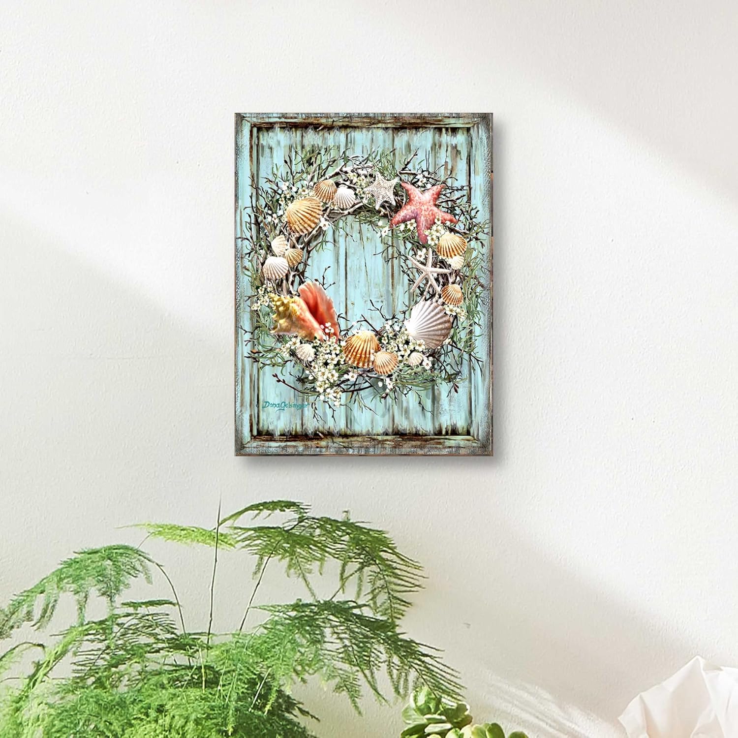Enhance Your Holiday Decor with Coastal Christmas Wreath Wall Art