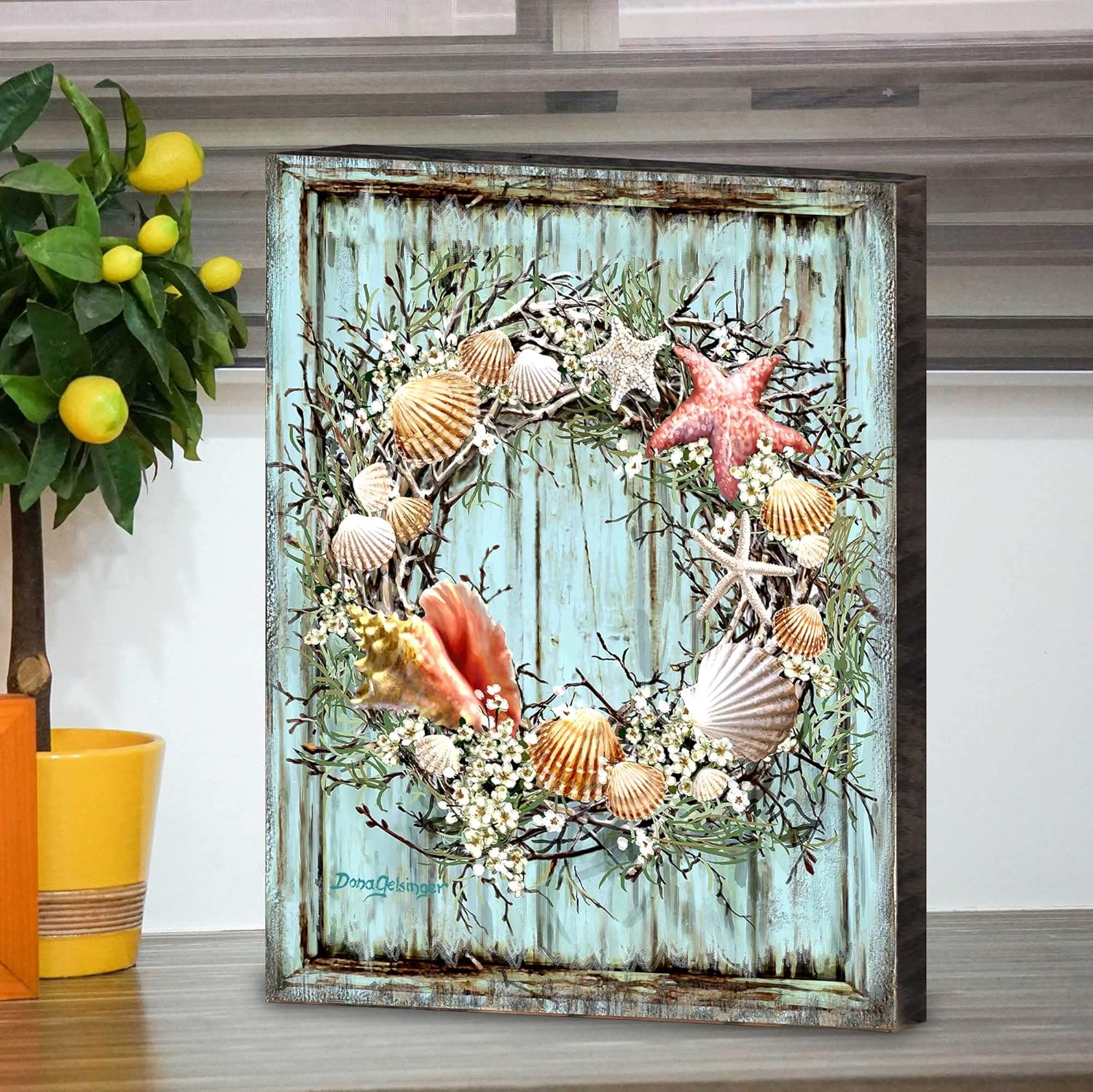 Enhance Your Holiday Decor with Coastal Christmas Wreath Wall Art