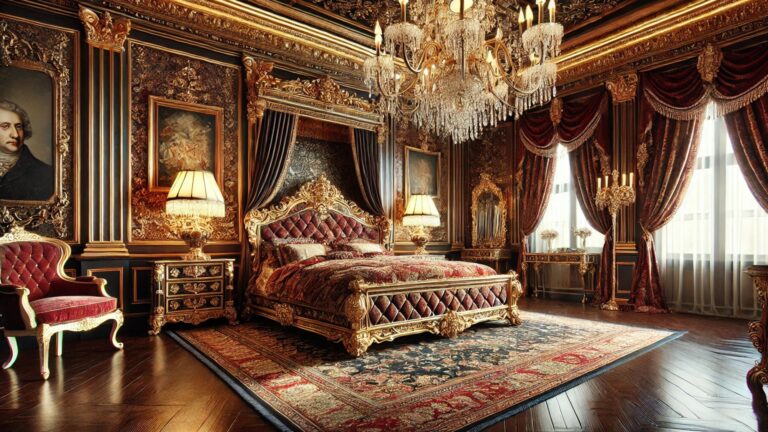 Glam Baroque Bedroom Brown Ornate