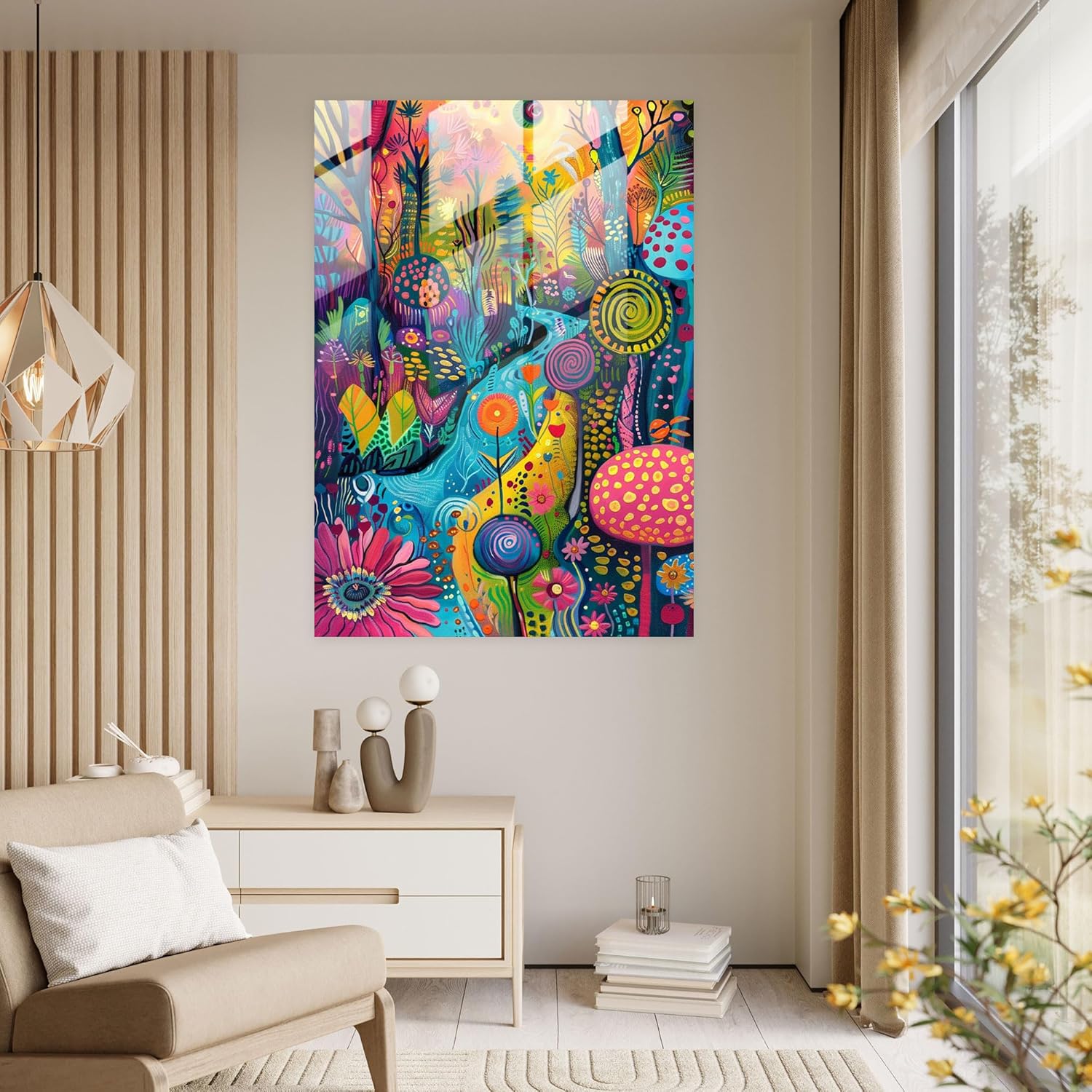 Image showcasing Gorgeous Whimsical Expressionism Nature Glass Wall Art – Home Wall Art ...