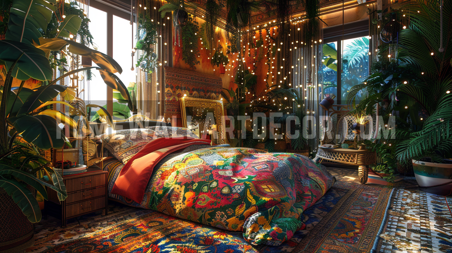 Bright Bedroom Sanctuary: Colorful Tropical Interior Design Ideas