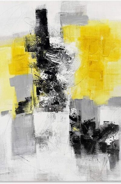 Energetic Abstract Wall Art Yellow Wall Decor