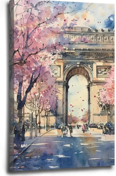 Dreamy Watercolor Paris Arc de Triomphe art Wall Art