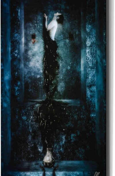 Intriguing Drink Me Fantasy Blue Wall Art by Mario Sanchez Nevado