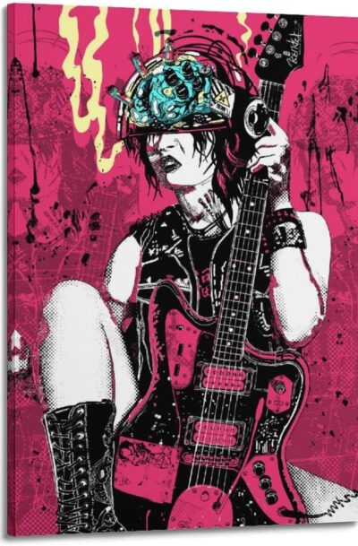 Unique Bold Cyberpunk Rock Girl Wall Art