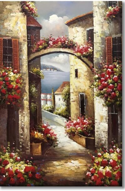 Dreamy Italy Mediterranean Tuscany Wall Art featuring Sea Coast Flowers