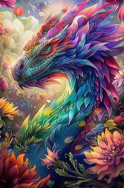 Sparkling Mythical Dragon Wall Art