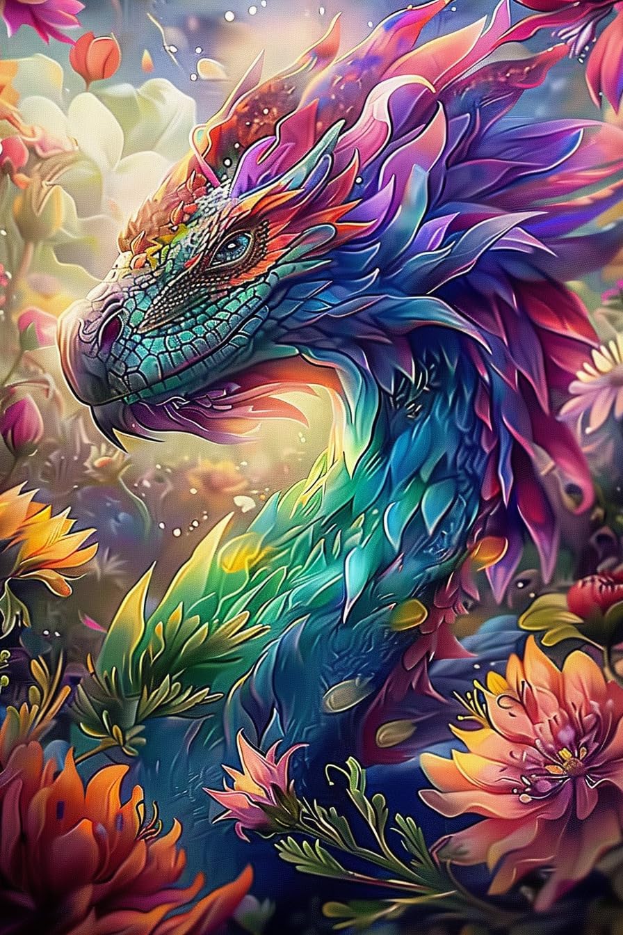 Sparkling Mythical Dragon Wall Art