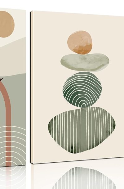 Boho Minimalist Green Wall Art