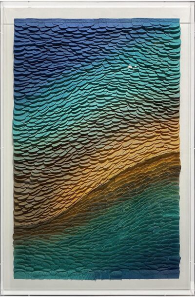 Dreamy Blue Green Large Colorful Textured Wall Art