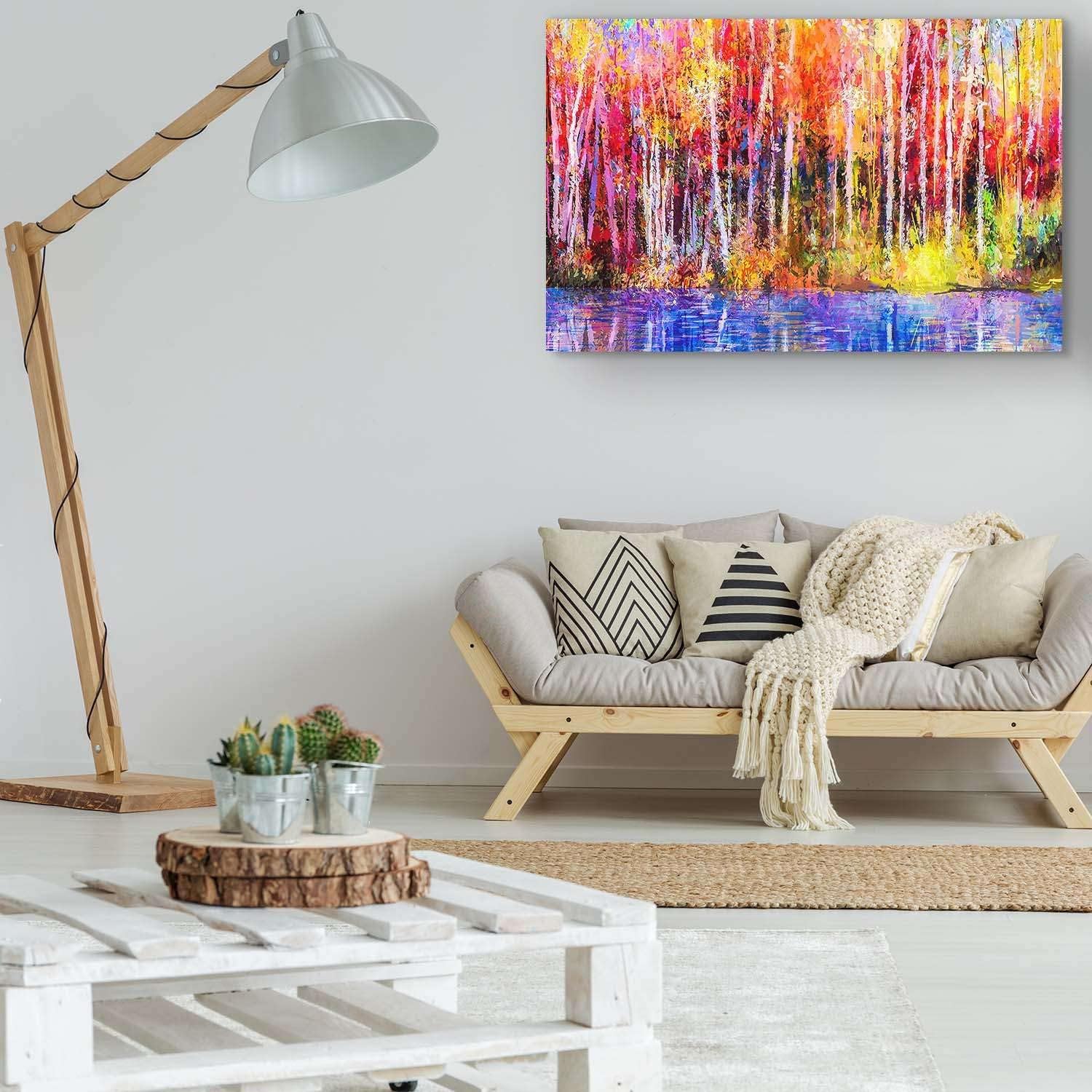 Colorful Awe-inspiring Forest Trees Wall Art